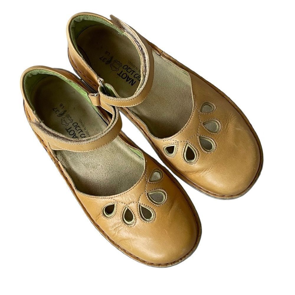 Naot Tan Leather Mary Jane Flats